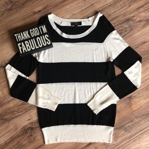 Mossimo Black & White Stripe Sweater Medium